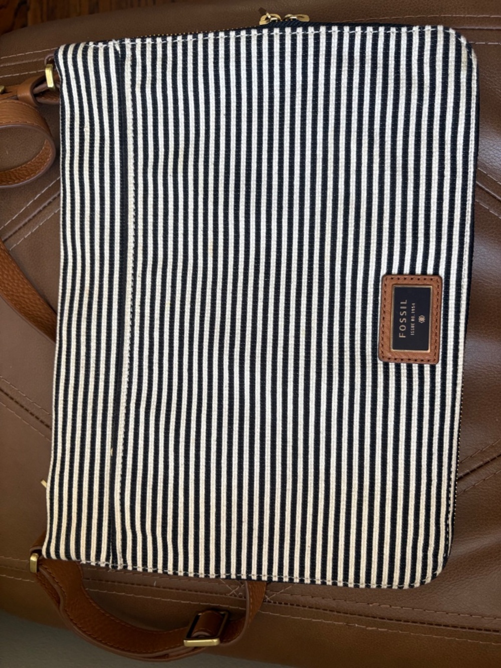 Fossil striped crossbody